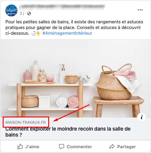 Photo d'un post Facebook agence immobilière La forêt